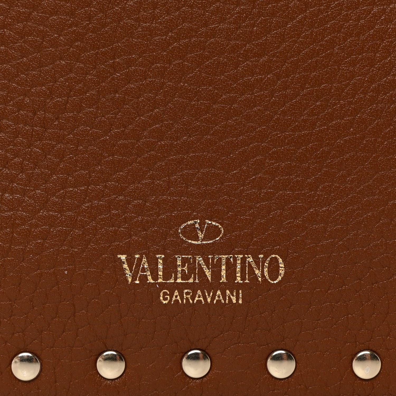Valentino Garavani Pebbled Calfskin Large Rockstud Envelope Clutch Light Cuir 6 of 7
