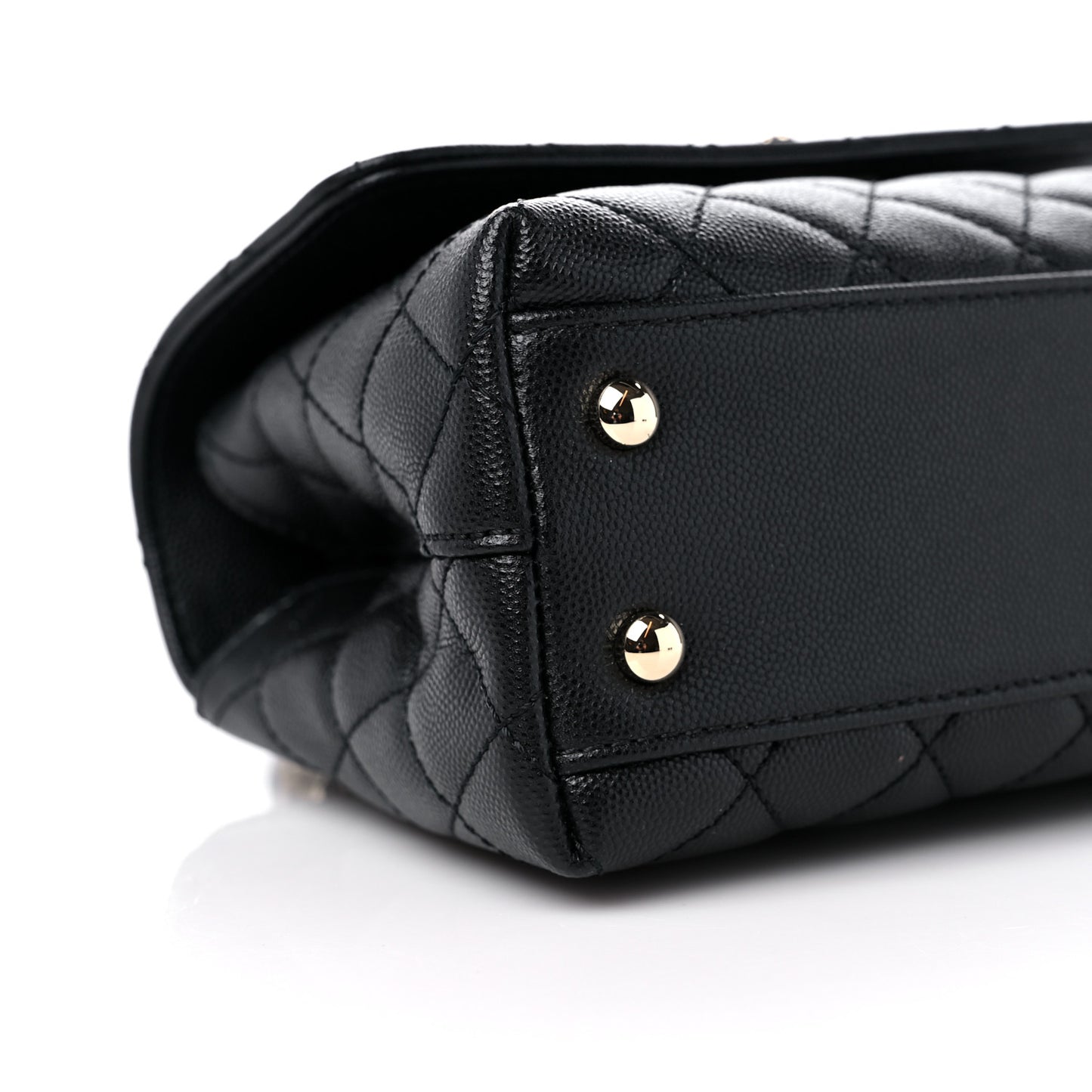 Caviar Quilted Mini Coco Handle Flap Black