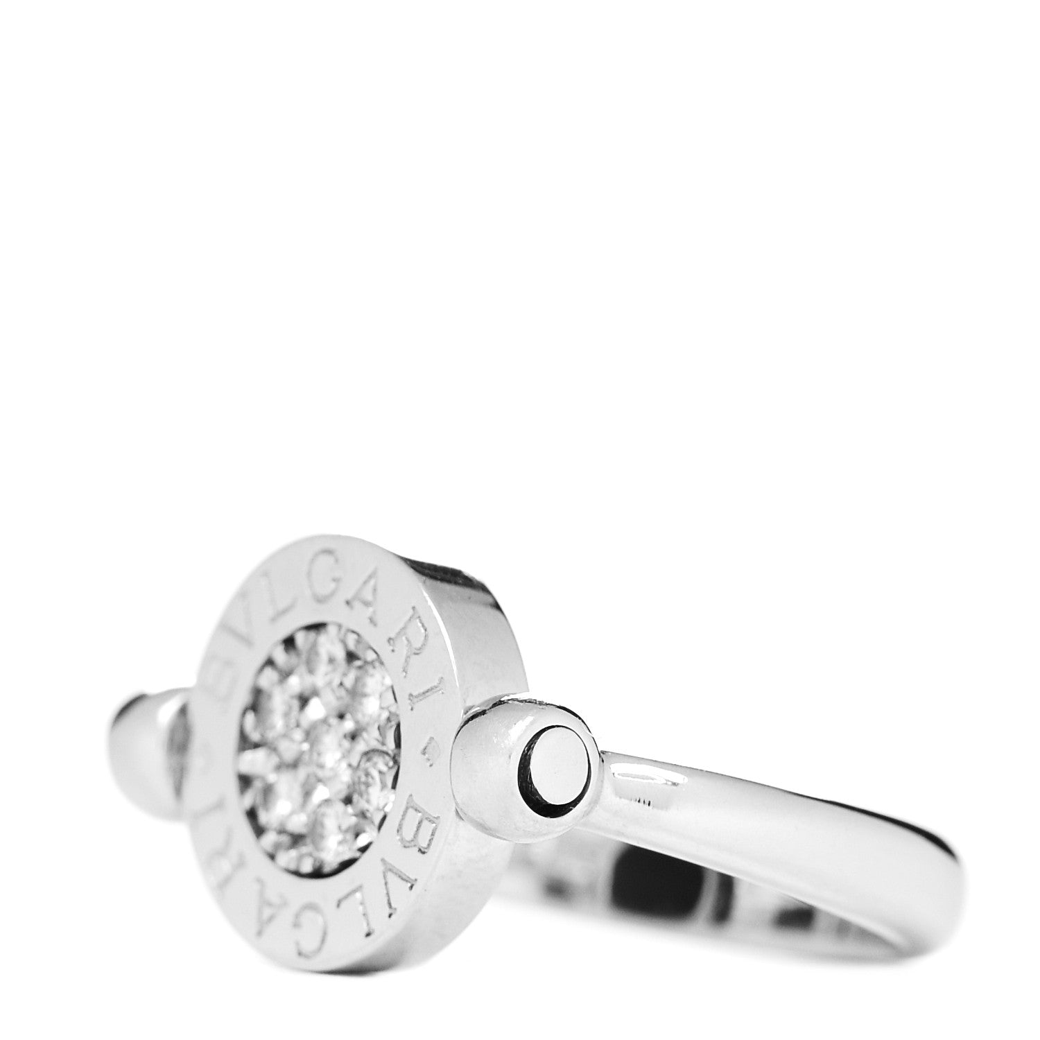 Bulgari 18K White Gold Diamond Black Onyx Bvlgari Bvlgari Flip Ring 50 5.5 3 of 5