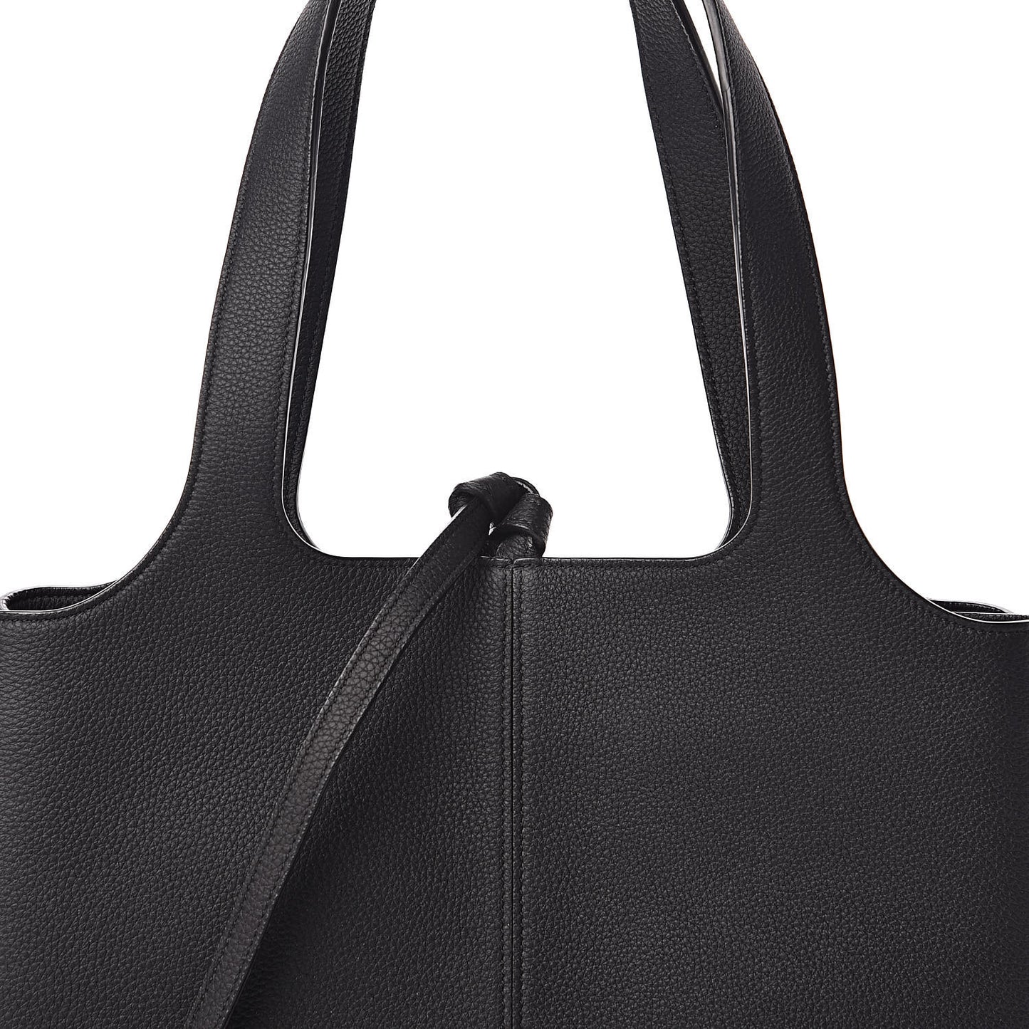 Baby Grained Calfskin Small Tri-Fold Bag Black