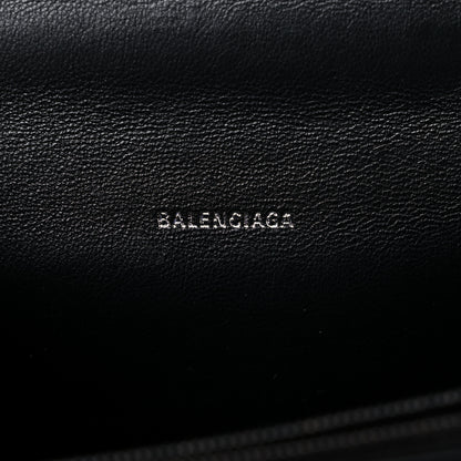 Balenciaga Shiny Calfskin Monochrome Crocodile Embossed S Sharp Chain Shoulder Bag Black 6 of 8