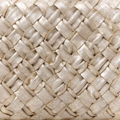 Bottega Veneta Metallic Nappa Intrecciato Distressed Knot Clutch Beige 7 of 10