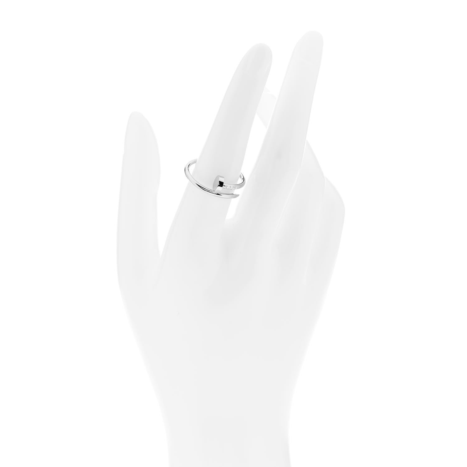 Cartier 18K White Gold Small Juste Un Clou Ring 55 7.25 2 of 5