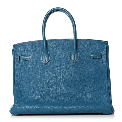 Hermes Togo Birkin 35 Blue Jean 3 of 37
