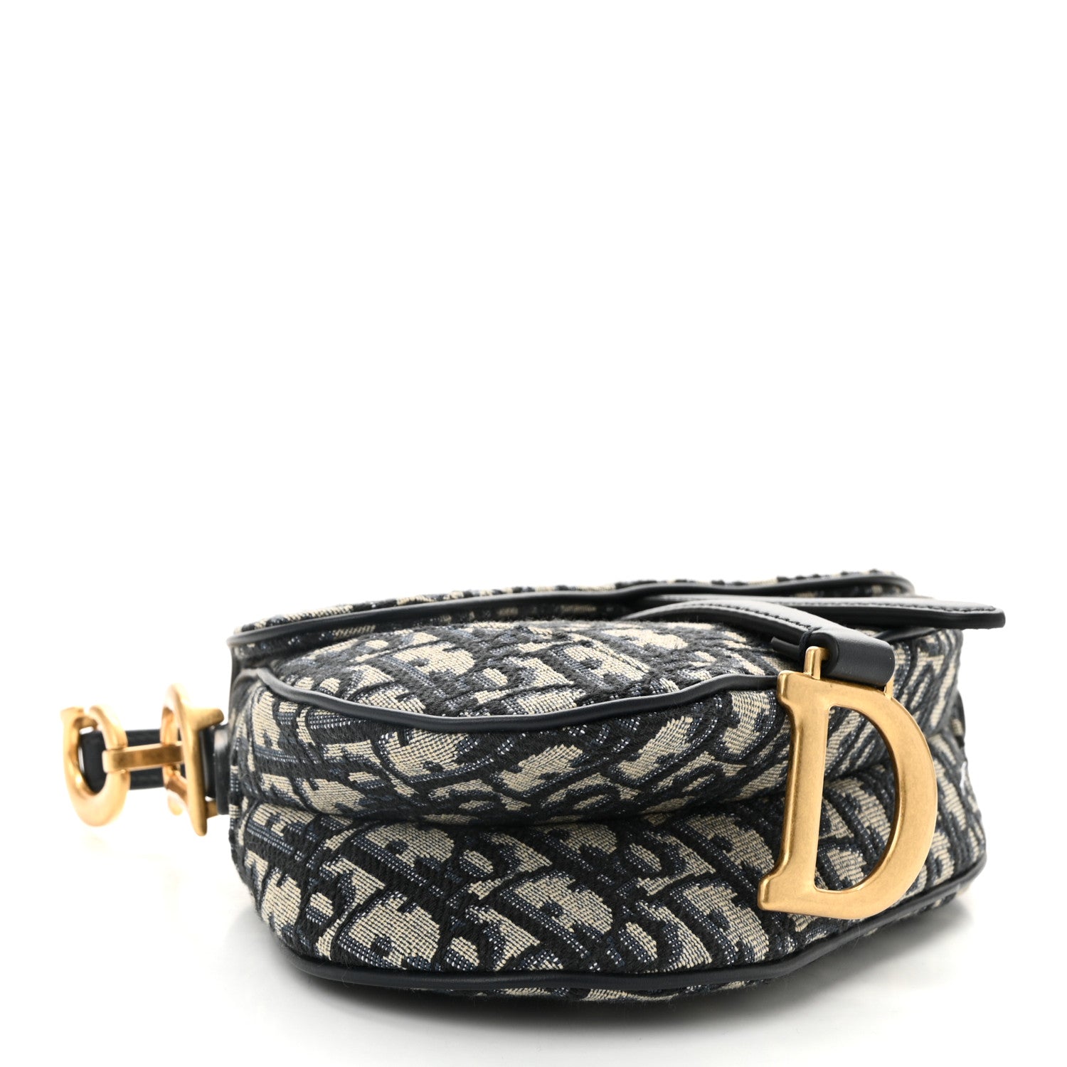 Christian Dior Oblique Mini Saddle Bag With Strap Blue 4 of 9