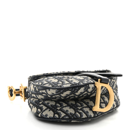 Christian Dior Oblique Mini Saddle Bag With Strap Blue 4 of 9