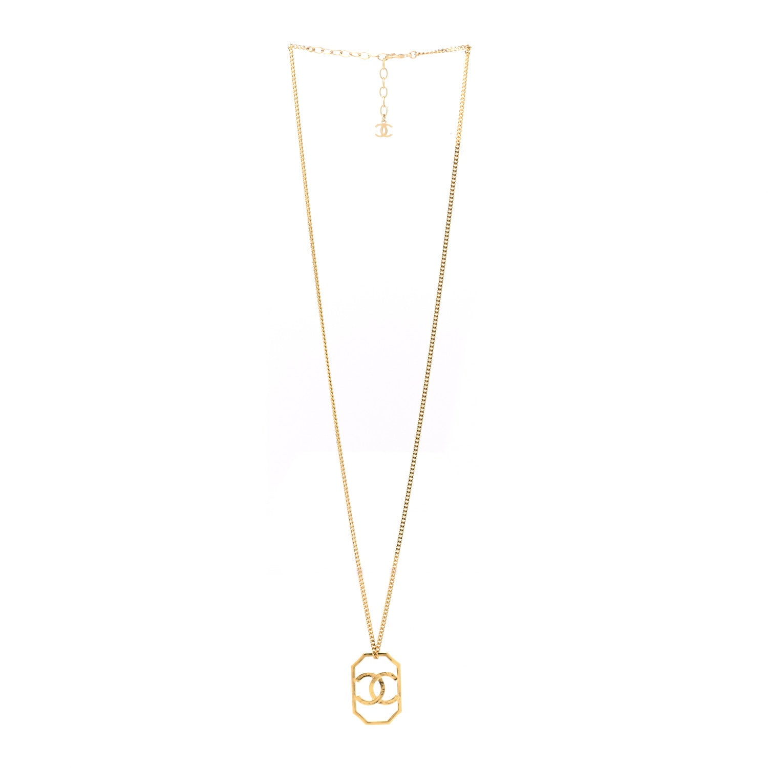 Chanel Metal CC Chain Pendant Necklace Gold 3 of 7