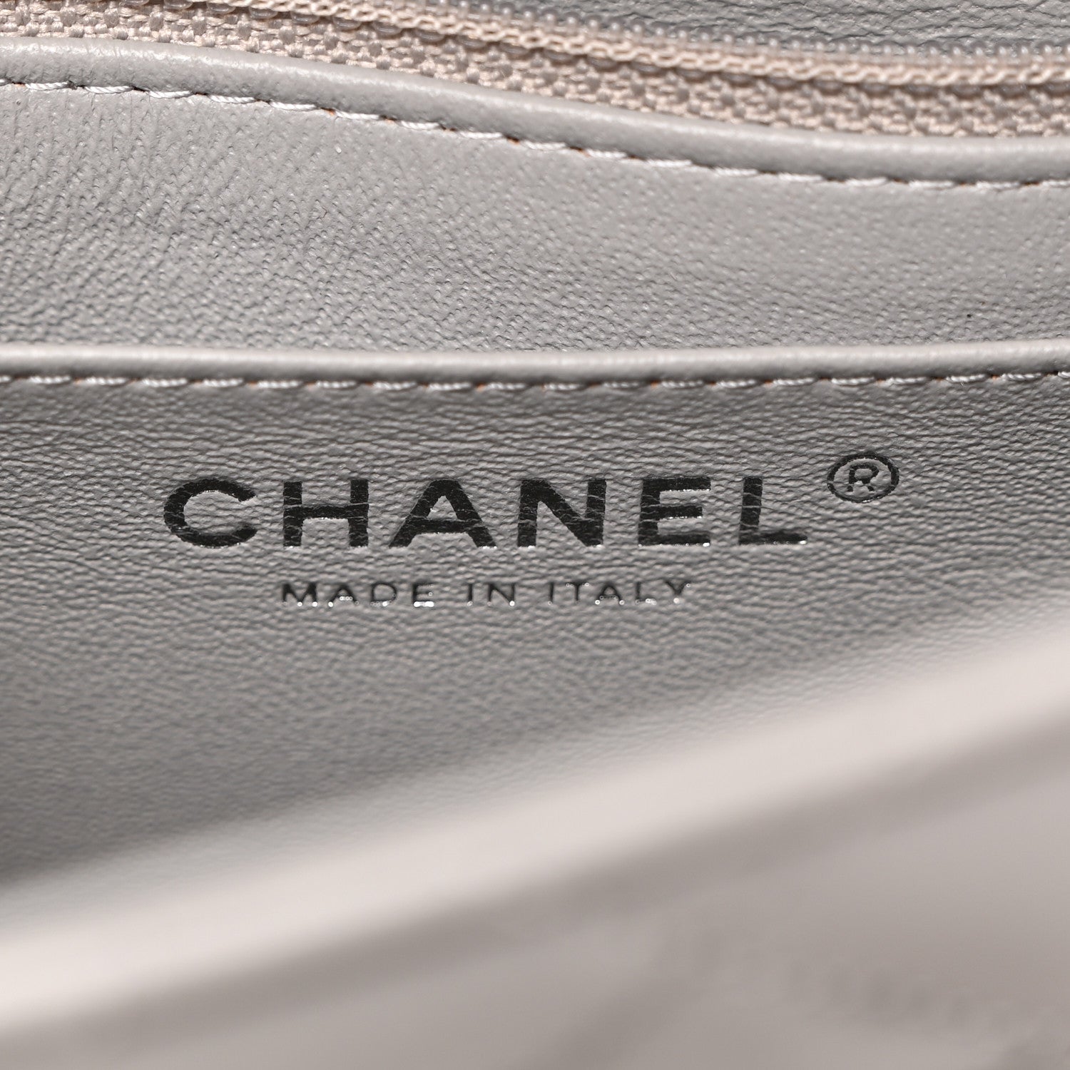 Chanel Lambskin Quilted Mini Square Flap Light Grey 6 of 10