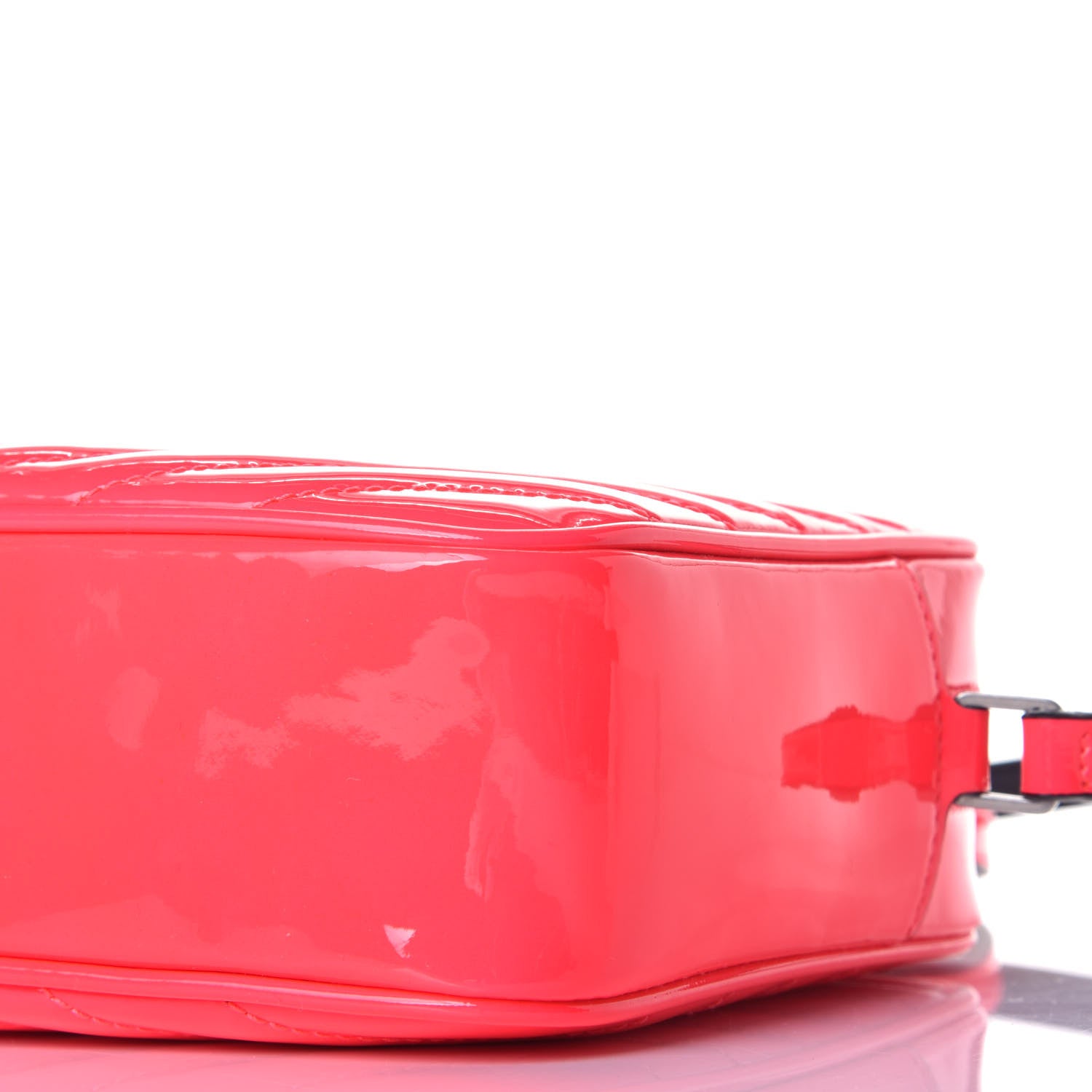 Saint Laurent Patent Calfskin Matelasse Monogram Lou Camera Bag Neon Pink 8 of 8