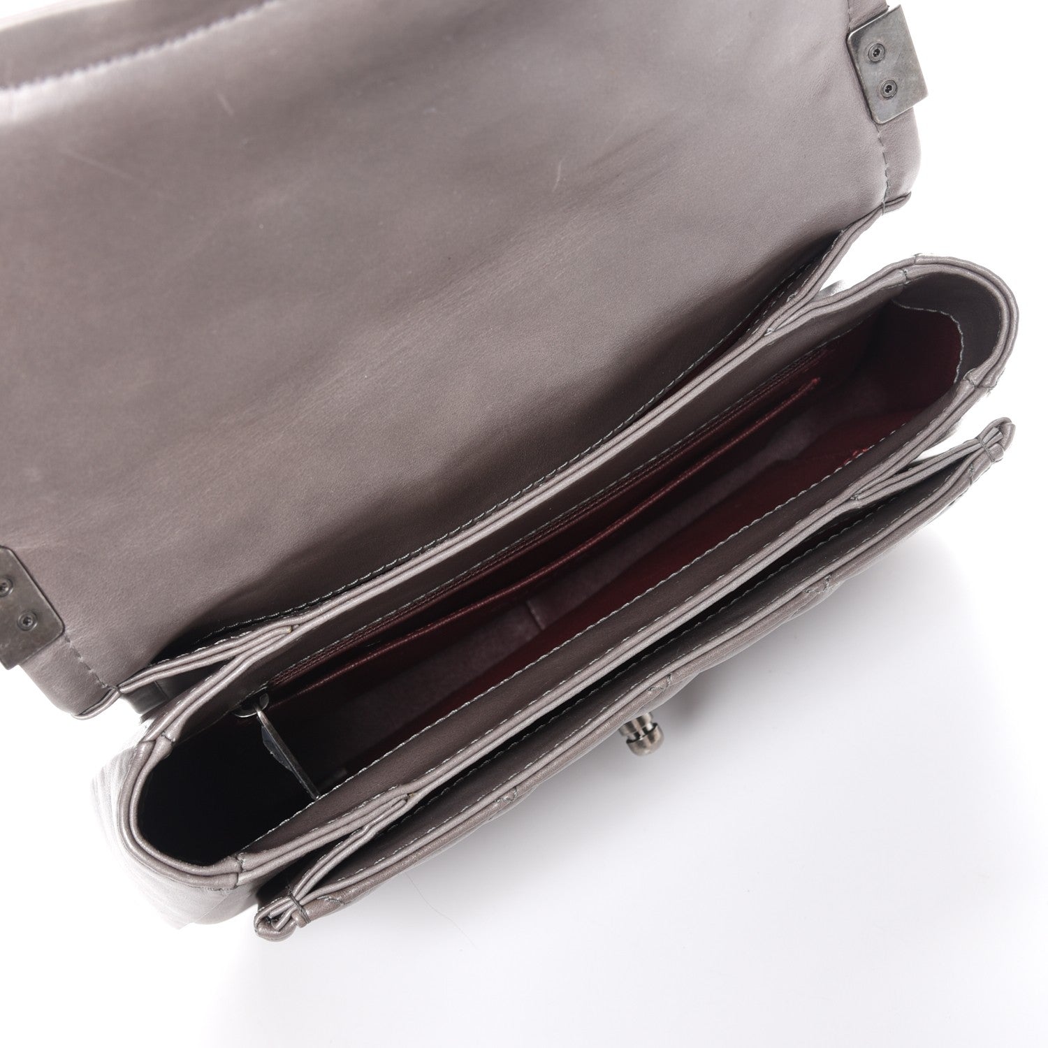 Chanel Aged Calfskin Quilted Prestige Top Handle Flap Grey 6 of 8