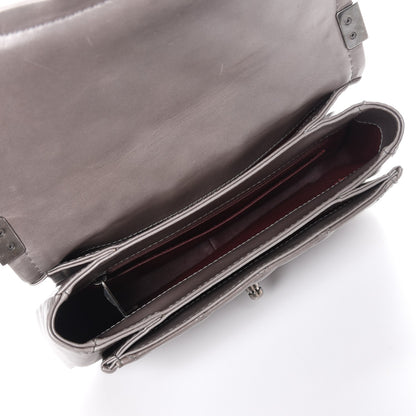 Chanel Aged Calfskin Quilted Prestige Top Handle Flap Grey 6 of 8