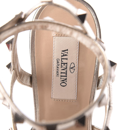 Valentino Garavani Metallic Nappa Rockstud Gladiator 70mm Sandals 38.5 Silver 6 of 11