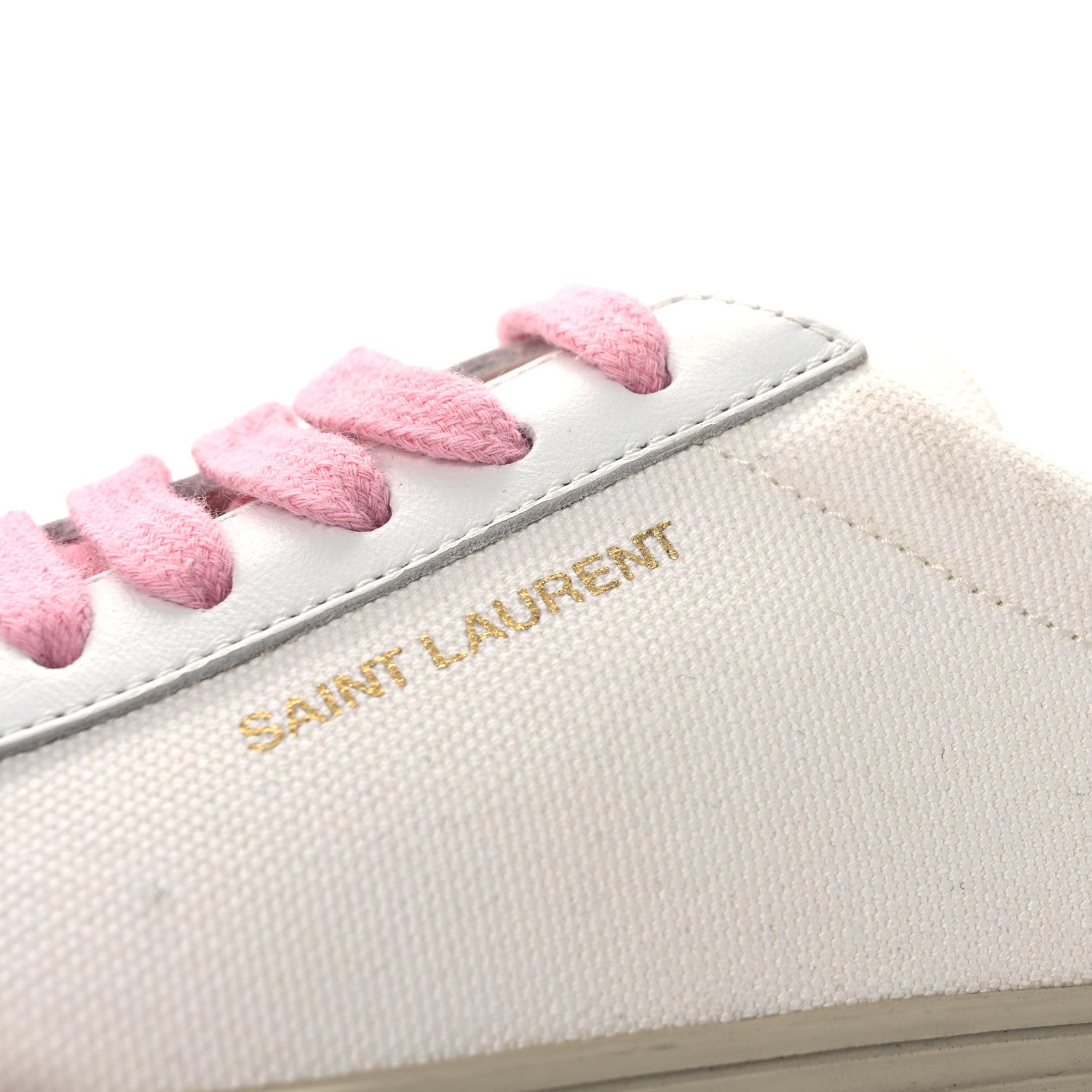 Saint Laurent Canvas Andy Low Top Sneakers 36 White Pink 11 of 13
