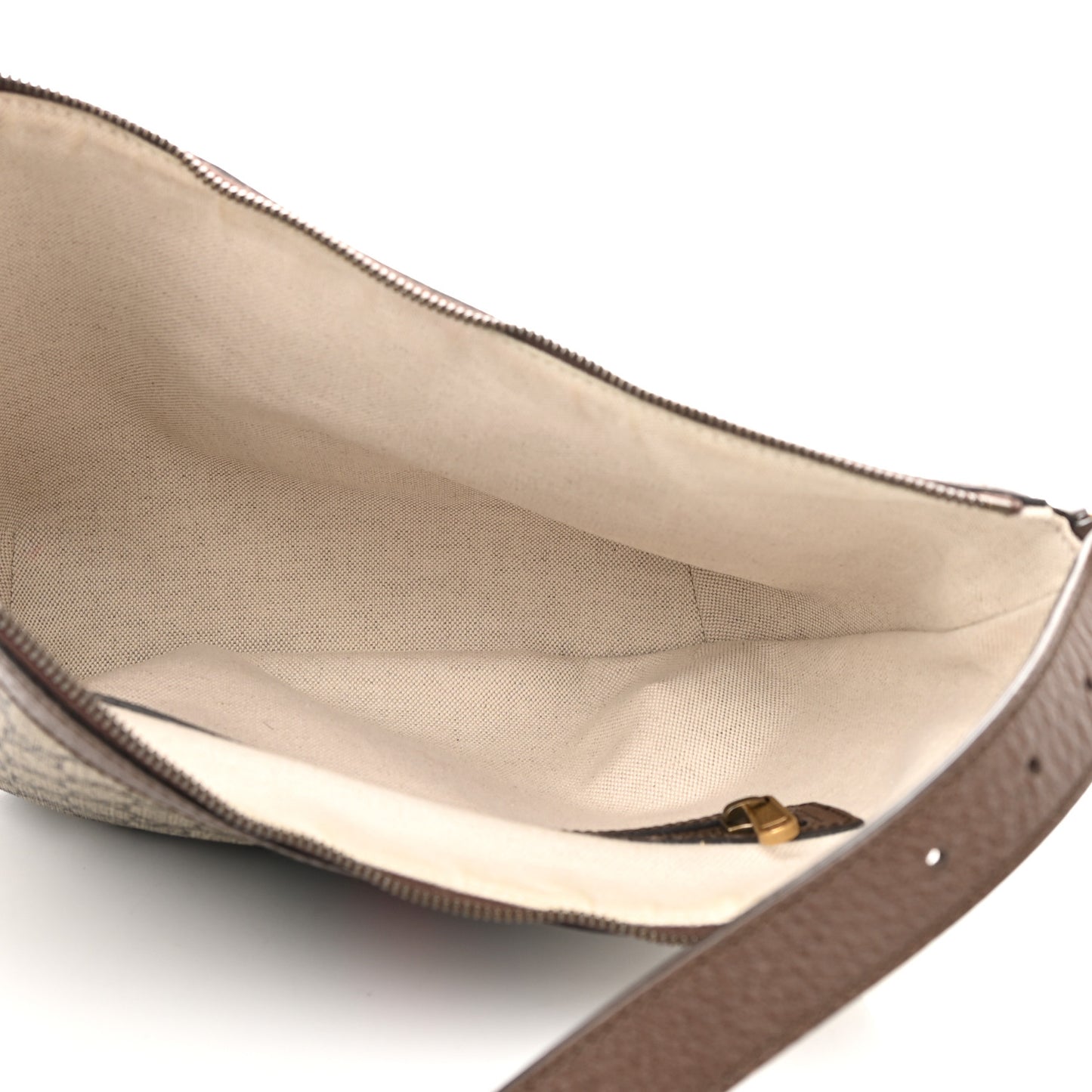 GG Supreme Monogram Web Small Ophidia Half Moon Hobo Brown