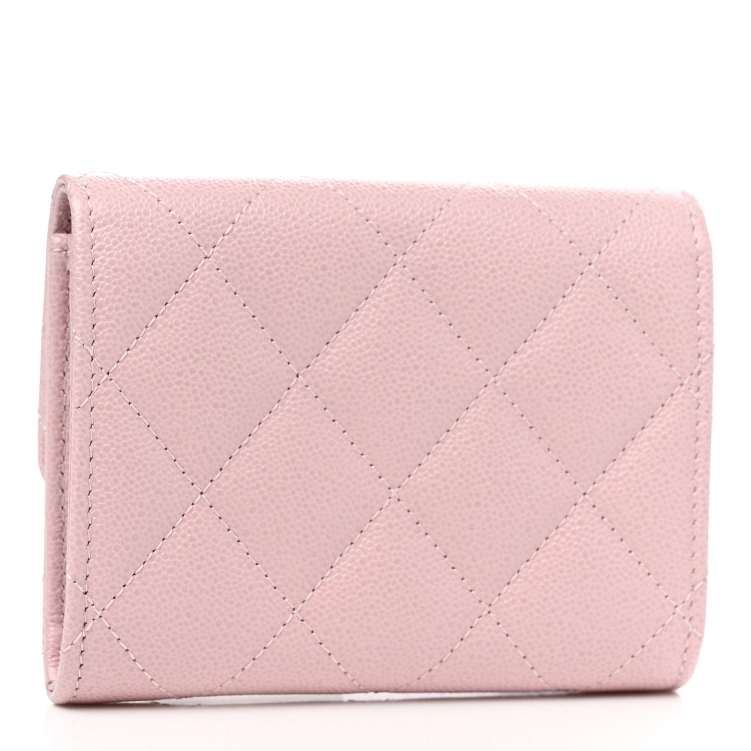 Chanel Caviar Quilted Studded CC Flap Card Holder Light Pink 3 of 9