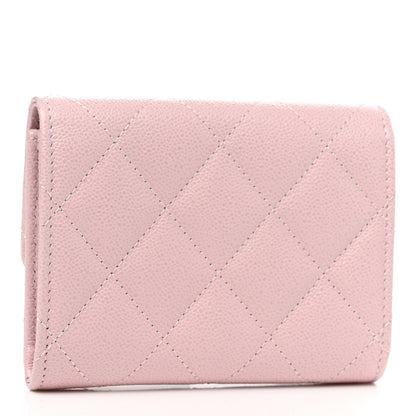 Chanel Caviar Quilted Studded CC Flap Card Holder Light Pink 3 of 9