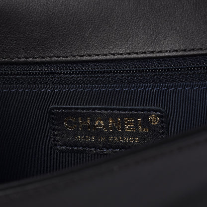 Chanel Calfskin Chevron Quilted New Medium Boy Flap Black 7 of 8
