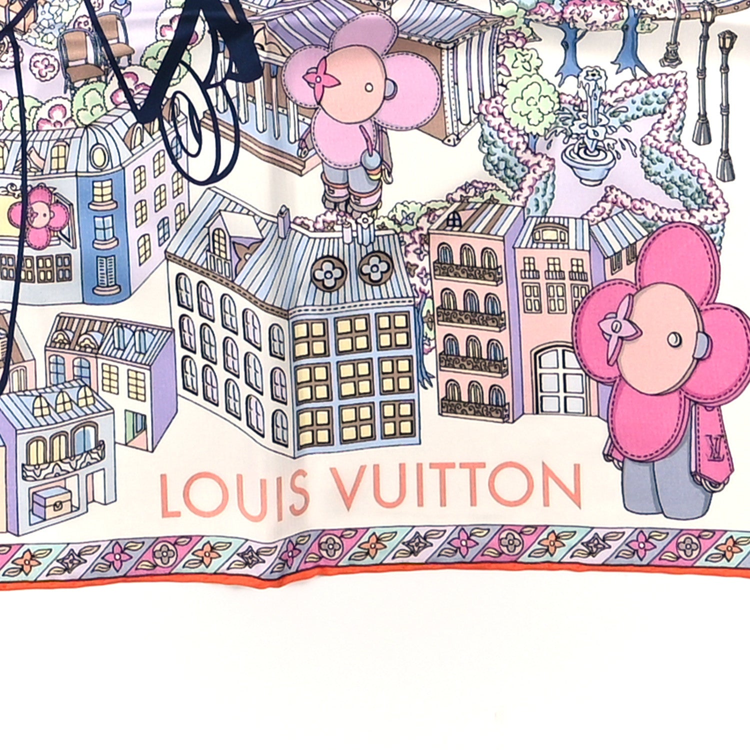 Louis Vuitton Silk Animation Paris 90 Scarf Rose Clair 2 of 3