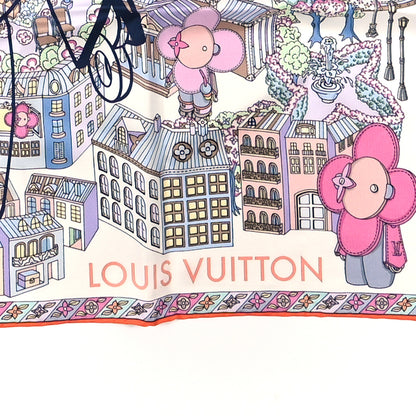Louis Vuitton Silk Animation Paris 90 Scarf Rose Clair 2 of 3