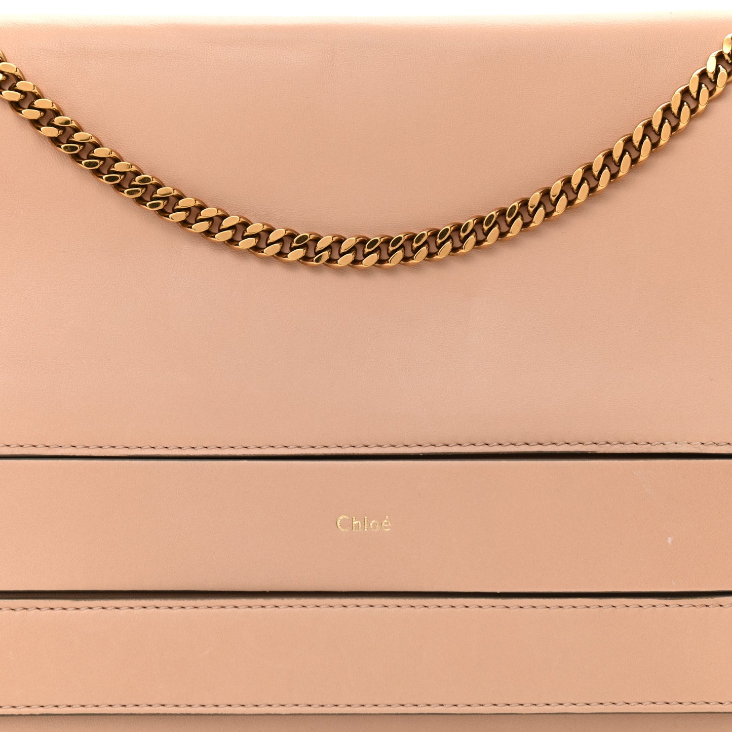Lambskin Medium Elle Chain Clutch Nude