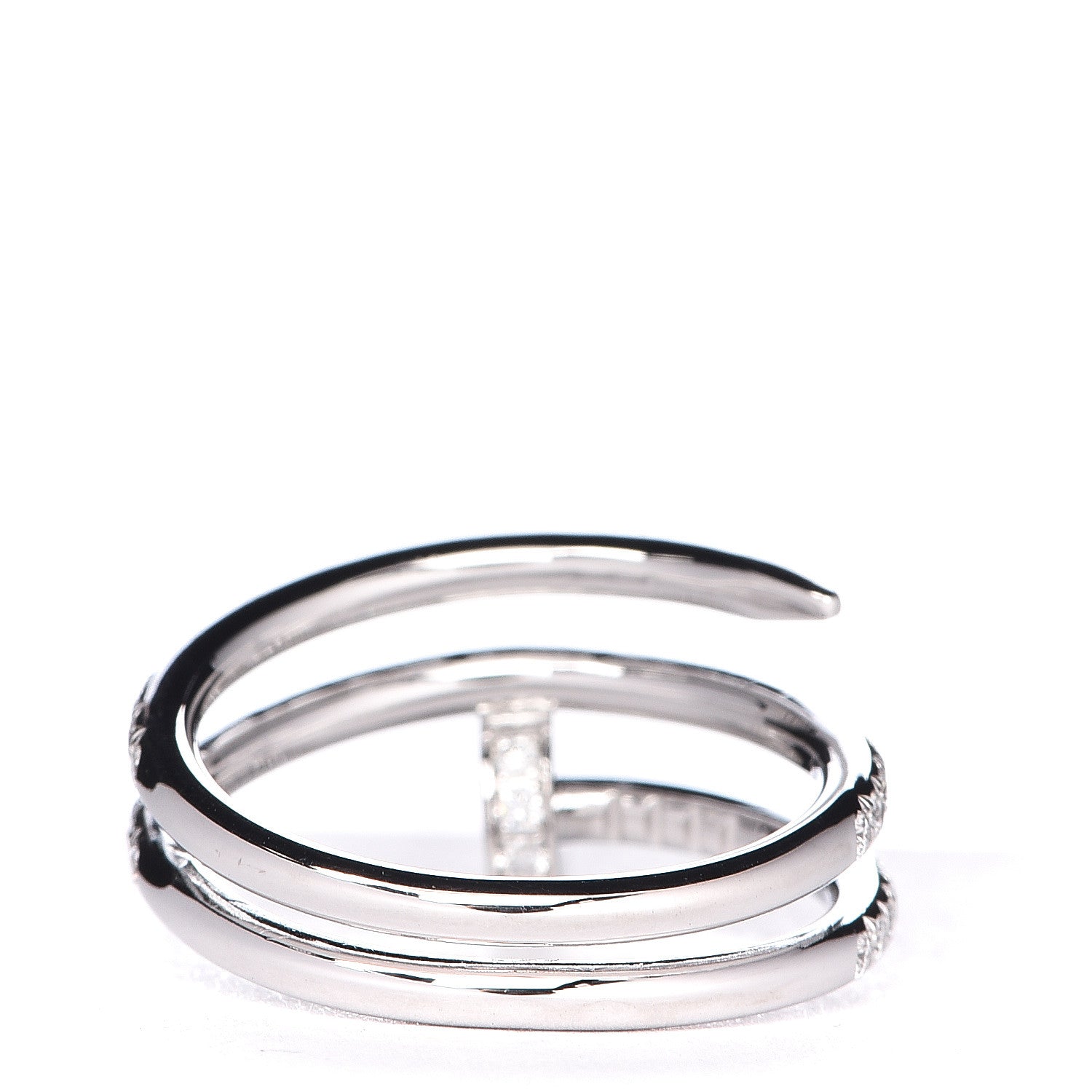 Cartier 18K White Gold Diamond Double Juste Un Clou Paved Wrap Ring 50 5.25 4 of 6