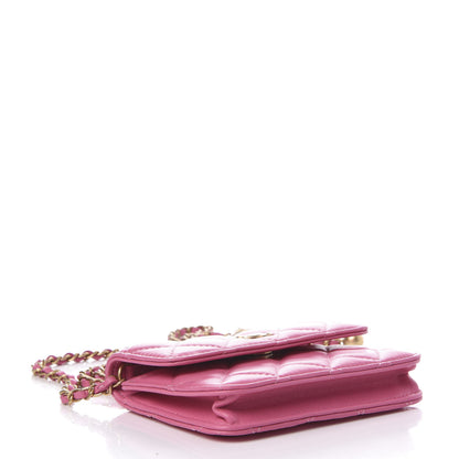 Chanel Lambskin Quilted Pearl Crush Clutch With Chain Pink 5 of 10