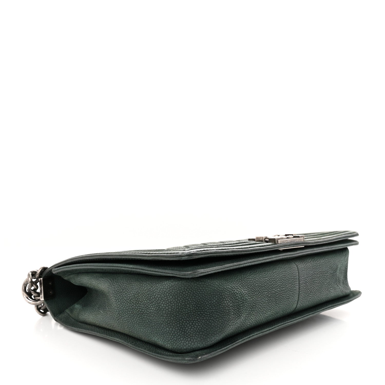 Chanel Iridescent Caviar Quilted Large Boy Flap Dark Green 4 of 14