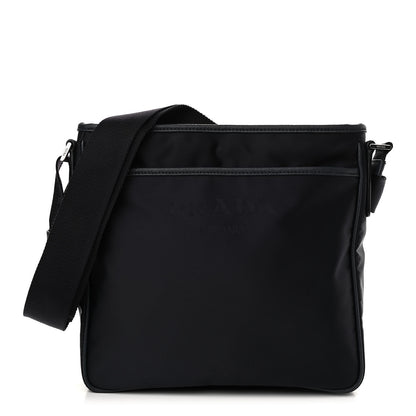 Prada Nylon Saffiano Flat Messenger Bag Black 1 of 11