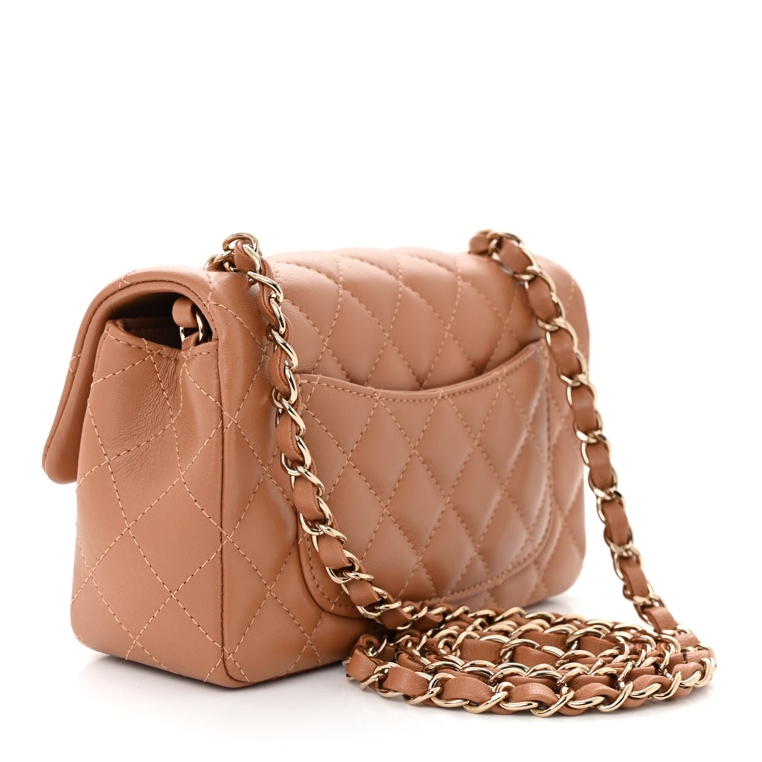 Chanel Lambskin Quilted Mini Rectangular Flap Brown 3 of 10