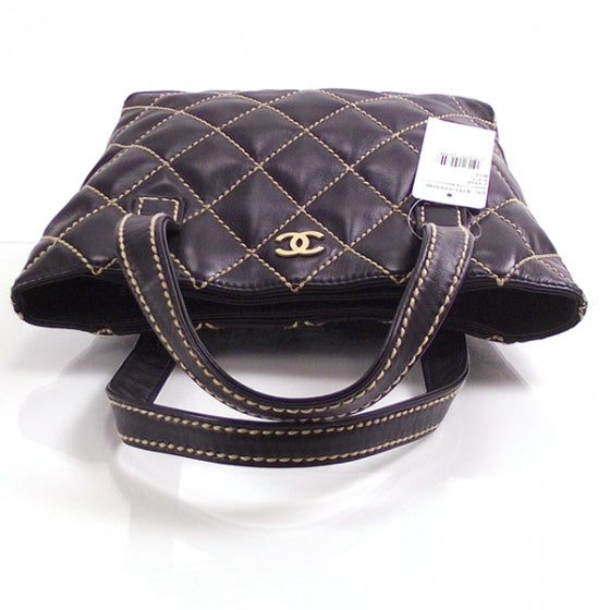 Chanel Leathter Quilted Surpique Tote Black 4 of 11