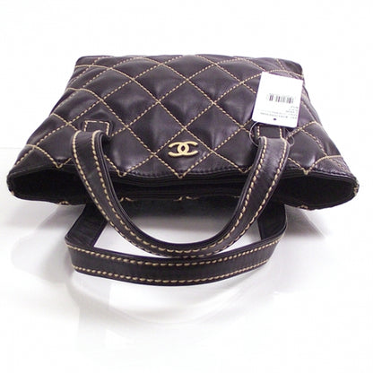 Chanel Leathter Quilted Surpique Tote Black 4 of 11