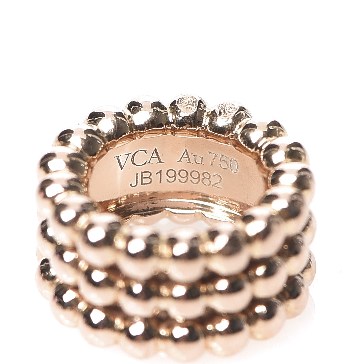 Van Cleef & Arpels 18K Rose Gold Perlee 3-Row Pendant 3 of 5