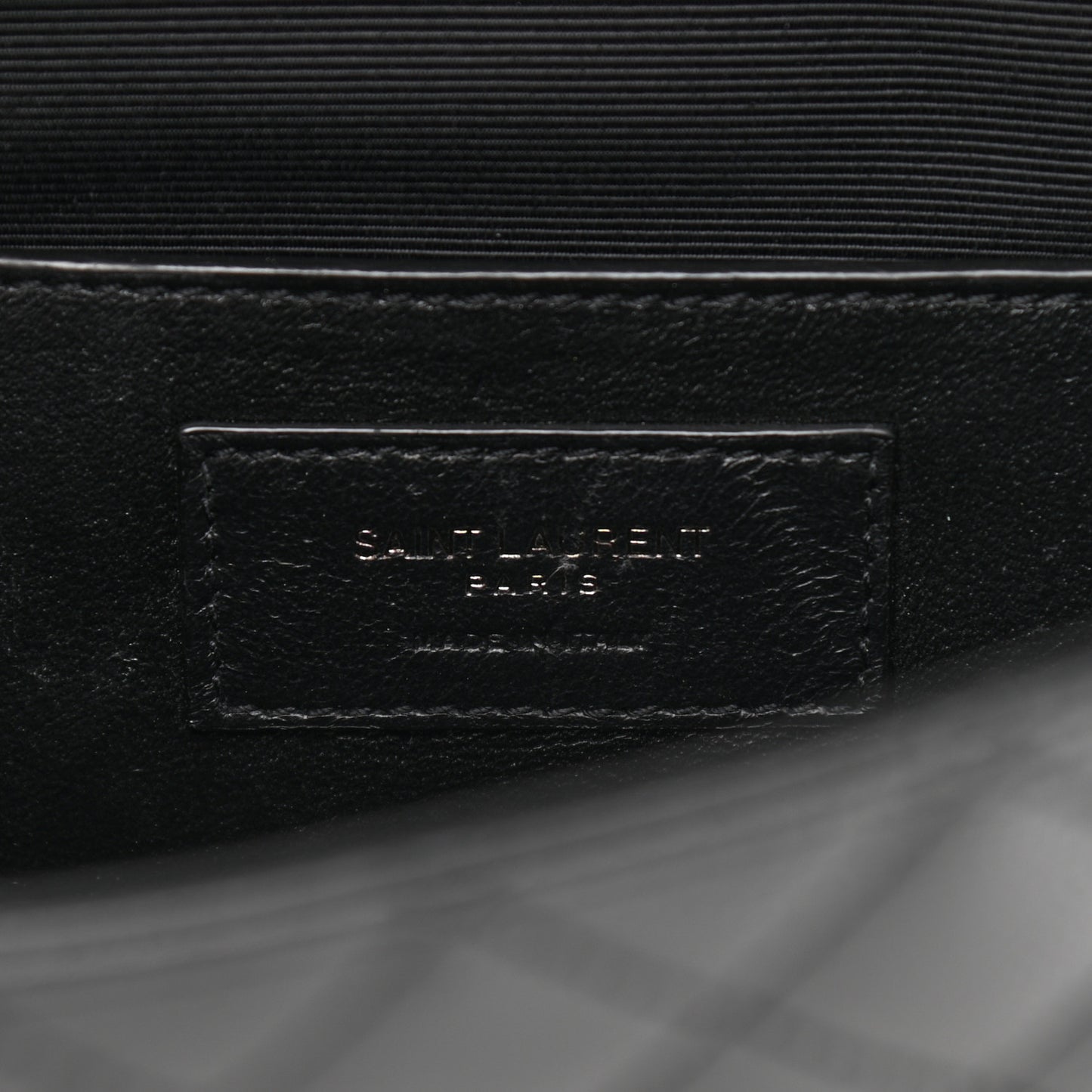 Grain De Poudre Textured Mixed Matelasse Triquilt Small Monogram Satchel Black