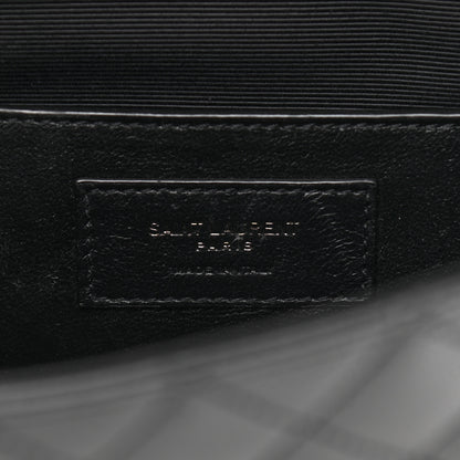 Saint Laurent Grain De Poudre Textured Mixed Matelasse Triquilt Small Monogram Satchel Black 7 of 14