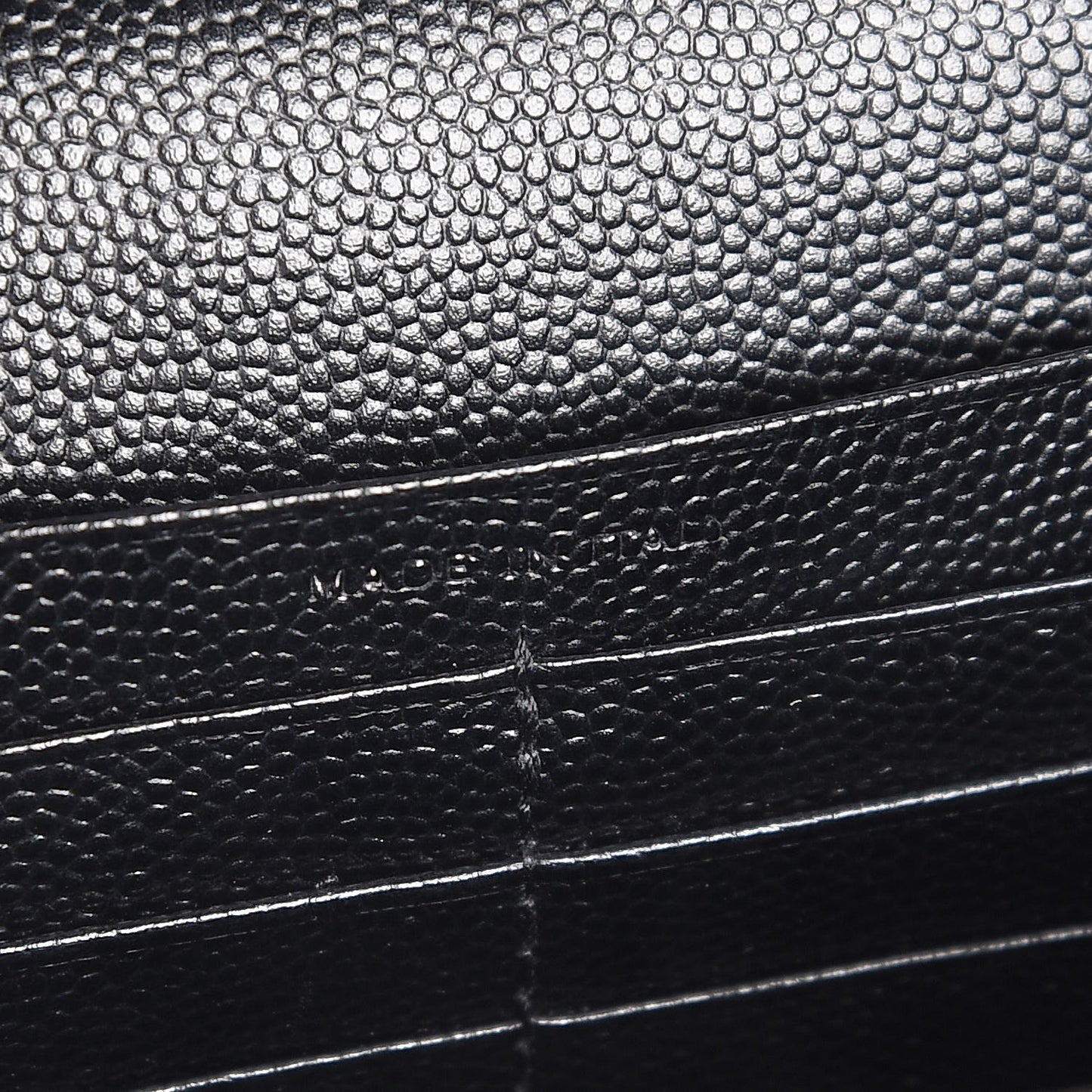 Grain De Poudre Matelasse Chevron Monogram Chain Wallet Black