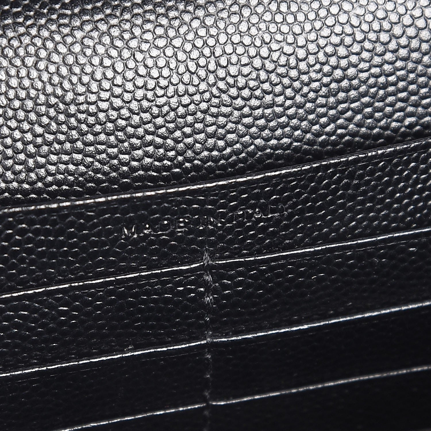 Saint Laurent Grain De Poudre Matelasse Chevron Monogram Chain Wallet Black 7 of 7
