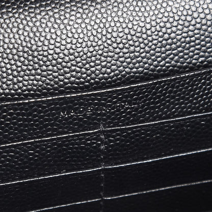 Saint Laurent Grain De Poudre Matelasse Chevron Monogram Chain Wallet Black 7 of 7
