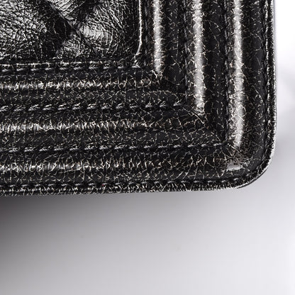 Chanel Cracked Metallic Calfskin Quilted Medium Boy Flap Dark Silver 9 of 14