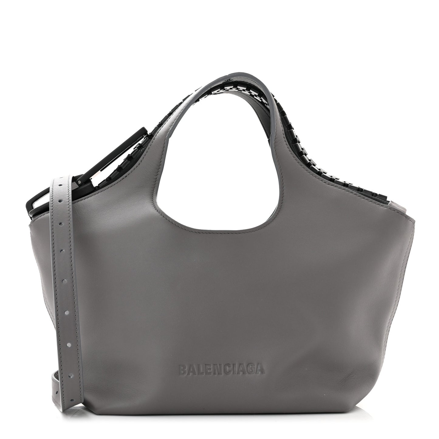 Calfskin Megazip Tote Grey