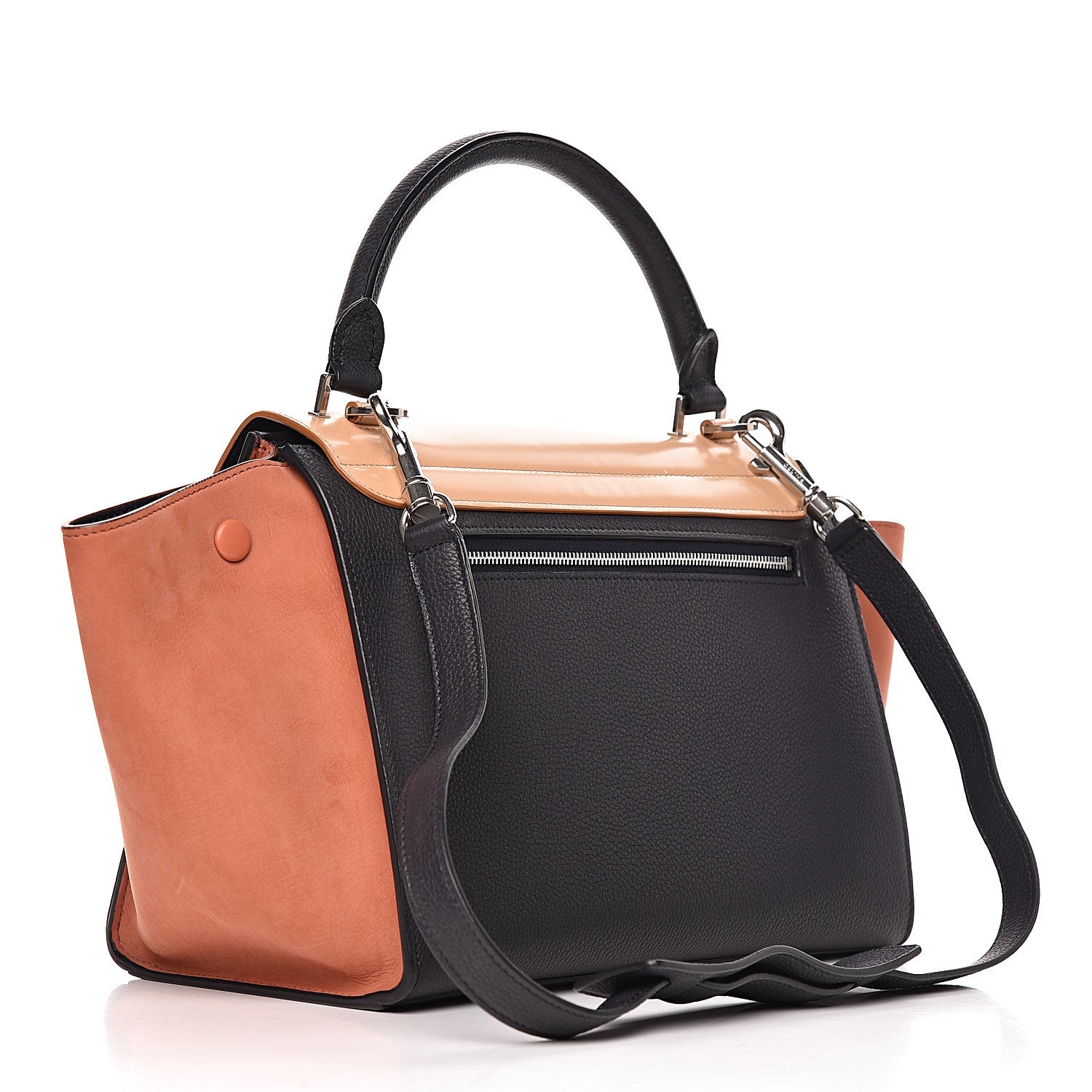 Celine Spazzolato Calfskin Nubuck Small Tri-color Trapeze Nude 4 of 10