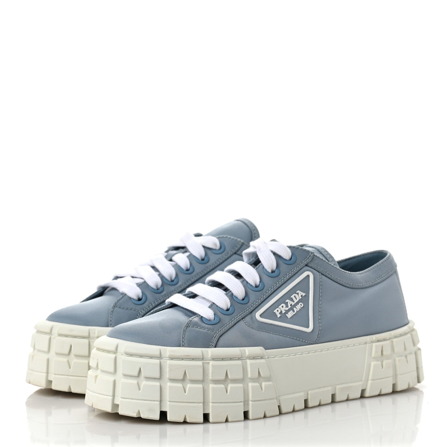 Prada Re-Nylon Gabardine Triangle Logo Double Wheel 50mm Sneakers 40 Cielo 3 of 10
