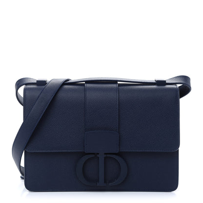 Christian Dior Ultra Matte Grained Calfskin 30 Montaigne Flap Bag Navy 1 of 8