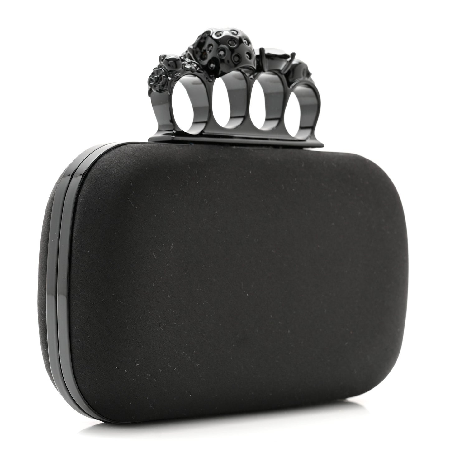 Silk Knucklebox Clutch Black