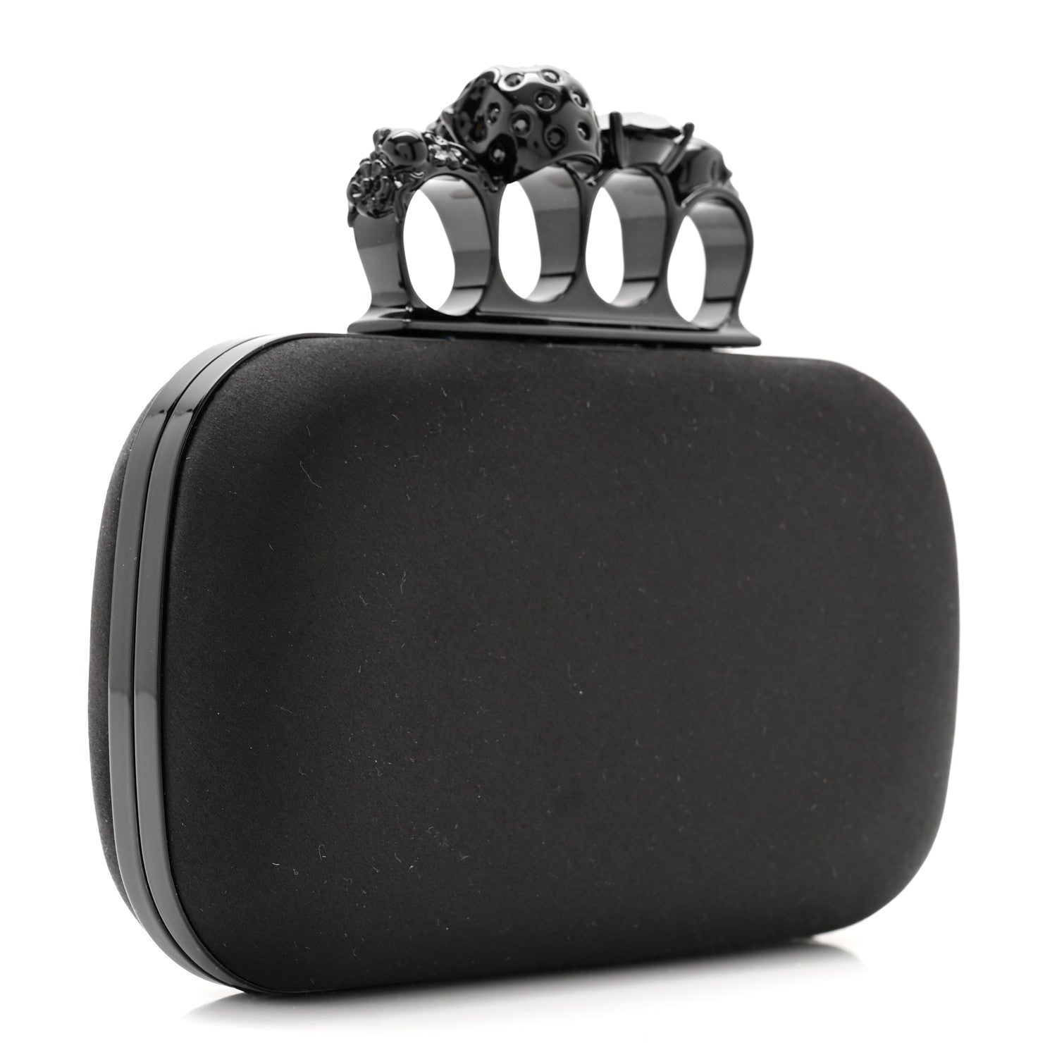 Alexander McQueen Silk Knucklebox Clutch Black 2 of 9