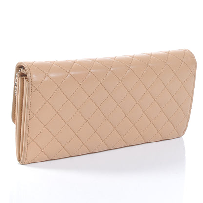 Chanel Lambskin Quilted Clutch Flap Beige 3 of 10
