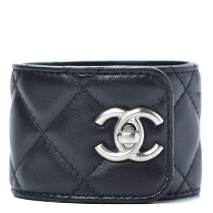 Chanel Lambskin Quilted CC Turnlock Cuff L Black 1 of 5