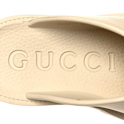 Gucci Rubber GG Monogram Perforated Elea Platform 55mm Lug Sole Sandals 36 Mystic White 7 of 13