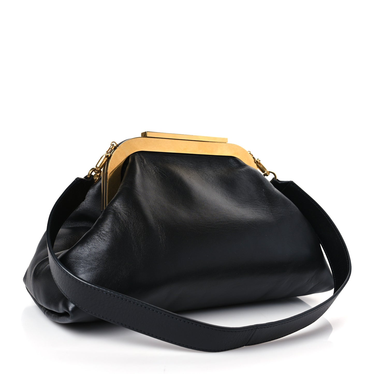 Calfskin Supervee Clutch Black