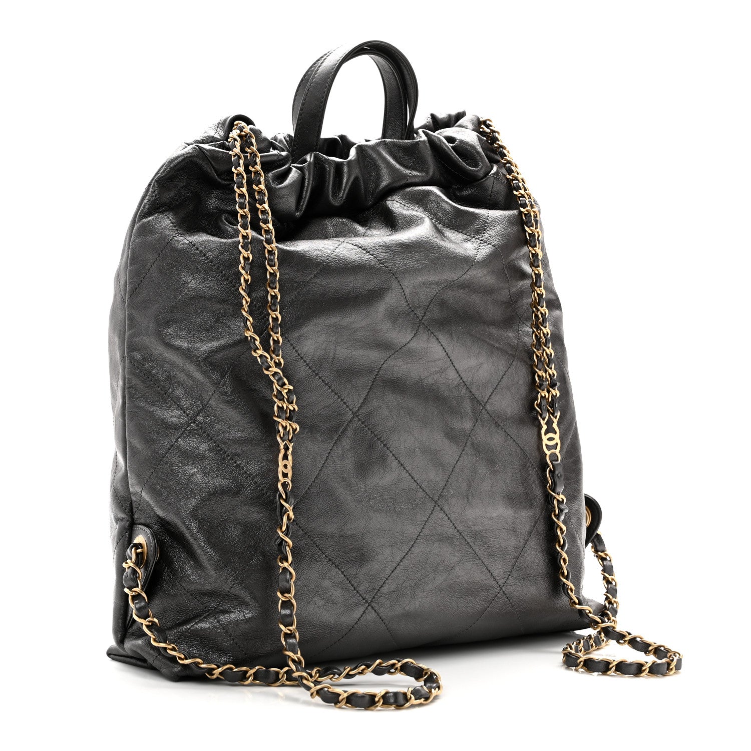 Chanel Shiny Calfskin Quilted Chanel 22 Backpack Grey 3 of 10