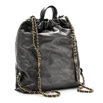 Chanel Shiny Calfskin Quilted Chanel 22 Backpack Grey 3 of 10